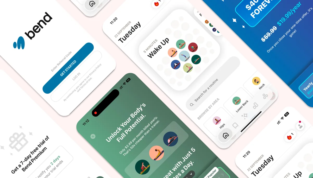 Bend subscription journey showing different paywalls as user intent increases